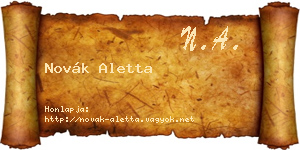 Novák Aletta névjegykártya